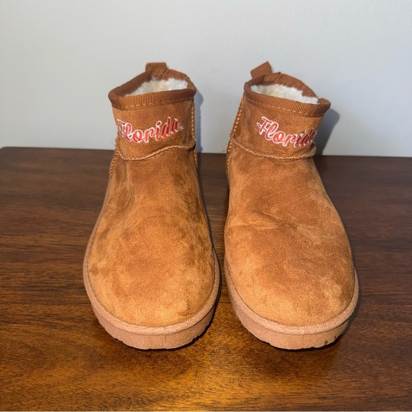Foco Shoes - FOCO University of Florida Gators Team Logo Fuzzy Fan Boot Brown Size 7